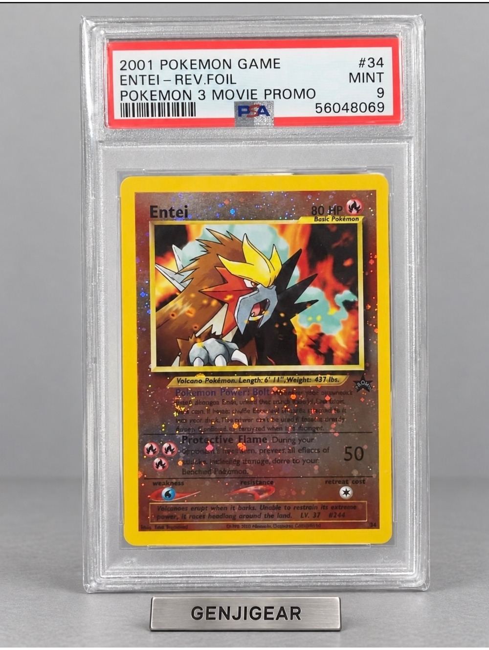 2001 Pokemon Game Entei Reverse Foil Promo Card - PSA 9 Mint